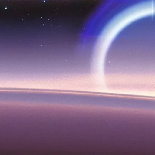 Image similar to landscape showing horizon of a ringworld