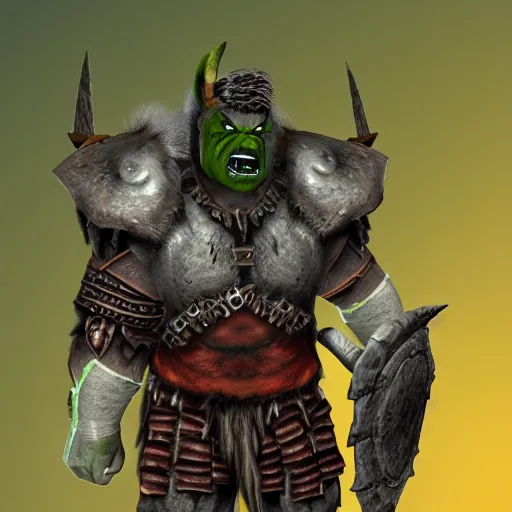 Image similar to Real orc warrior dressed for battle