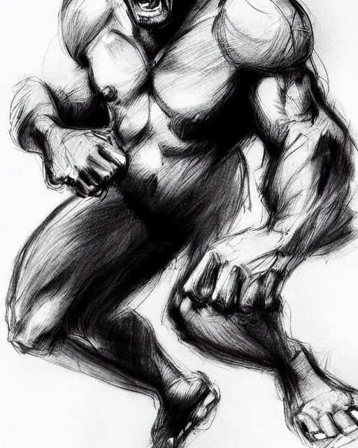Prompt: a man turning into a beast, sketch by glen keane, black and white illustration by glen keane, concept art, artstation, disney 1 9 9 0