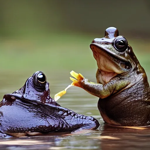 Image similar to giant frog eating a dog