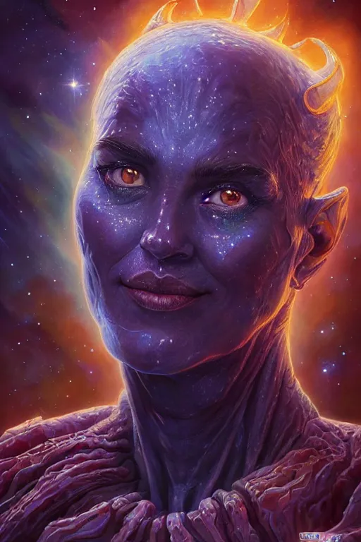 Image similar to beautiful oil painting with high detail of a wise Space ent(Crying Joyfully) made of stars and plasma, hybrid from dungeons and dragons and art direction by James Cameron ;by artgerm; wayne reynolds art station; cinematic quality character render; low angle; ultra high quality model; production quality cinema model