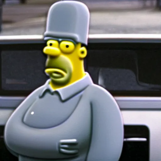 Image similar to photo, sad homer simpson in an episode of the sopranos, 4 k, high detail, professional photography