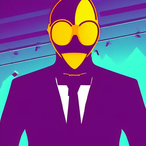 Image similar to penguin headed businessman, portrait, vaporwave, synthwave, neon, vector graphics, cinematic, volumetric lighting, f 8 aperture, cinematic eastman 5 3 8 4 film, photorealistic