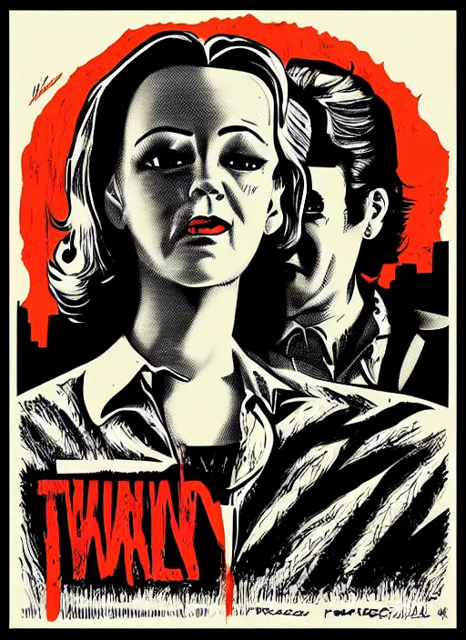 Prompt: Twin Peaks artwork by Francesco Francavilla