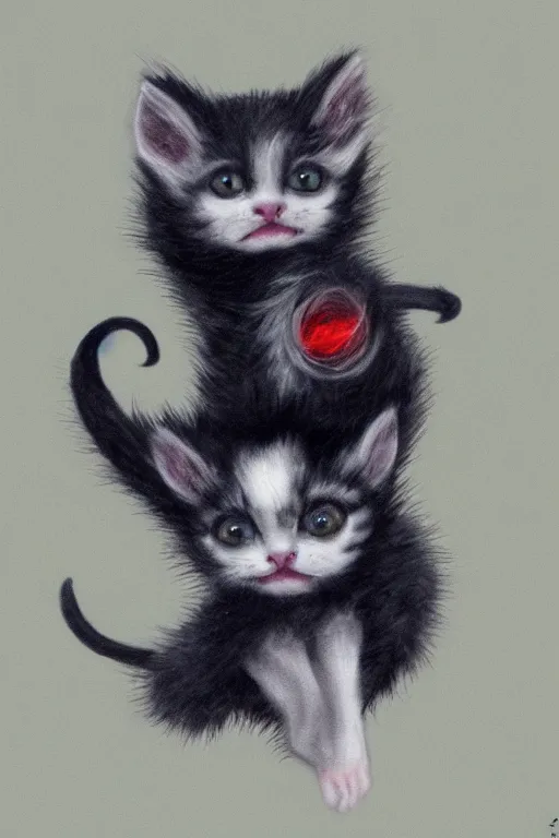 Prompt: vampire kitten riot hyperreal hilarious maelstrom