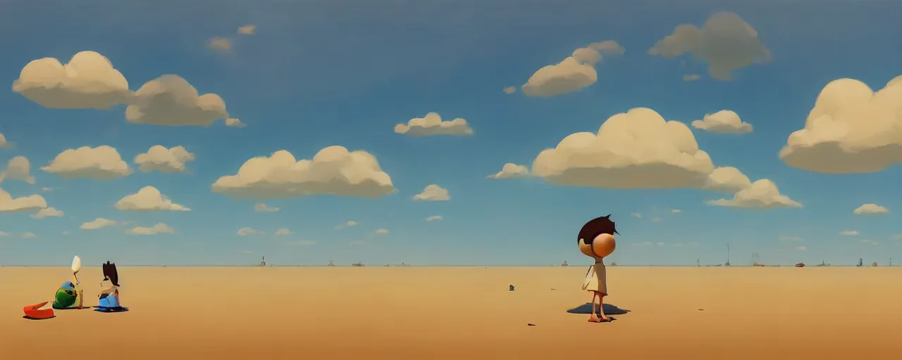 Prompt: goro fujita ilustration of a beach horizon with clouds, painting by goro fujita, sharp focus, highly detailed, artstation