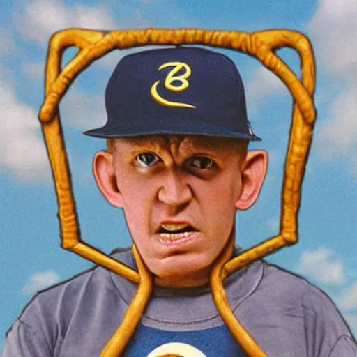 Prompt: Sloth from The Goonies rookie baseball card for the Milwaukee Brewers