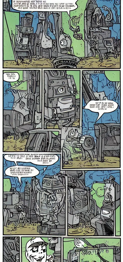 Image similar to evil robotic goat, comics, by alan rabinowitz