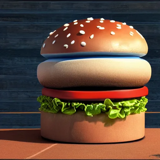 Prompt: blue McDonald's BigMac, 4k realistic photo