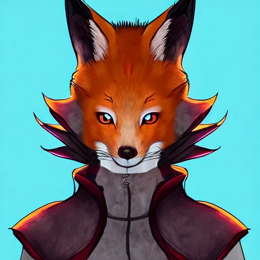 Prompt: an avatar portrait of a kitsune fox mage, in the style of dnd beyond avatar portraits