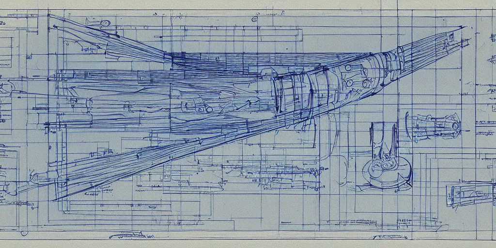 Prompt: lightsaber blueprint by da vinci