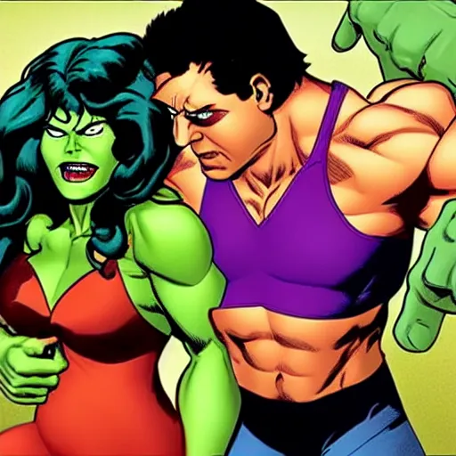 Prompt: she hulk and hulk movie