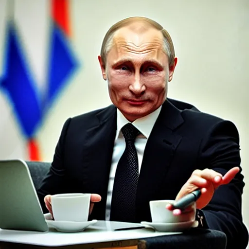 Image similar to vladimir putin as a hacker