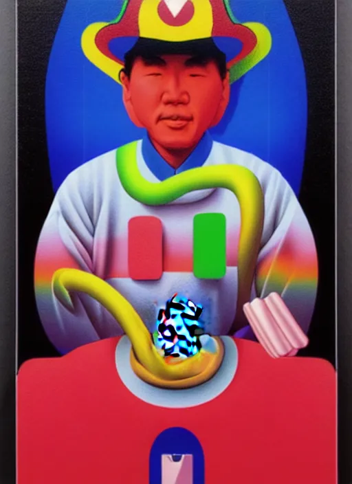 Image similar to poker card by shusei nagaoka, kaws, david rudnick, airbrush on canvas, pastell colours, cell shaded!!!, 8 k