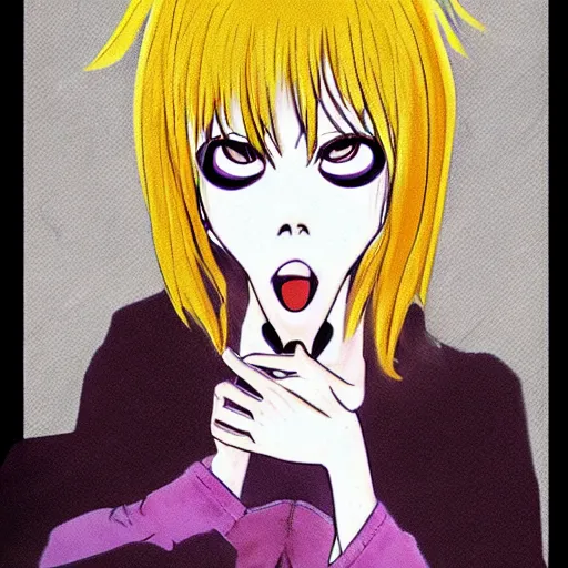 Image similar to scream from the movie scream as anime character, anime art