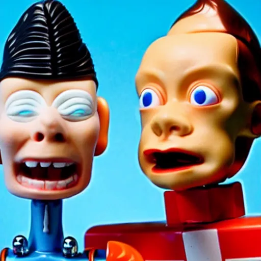 Prompt: Beavis and Butt-Head recreated in robot chicken