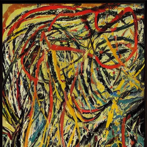 Image similar to a portrait of two beautiful 3 0 year old sisters in a scenic environment by jackson pollock