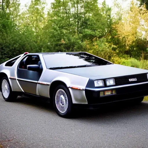 Prompt: photo of a delorean