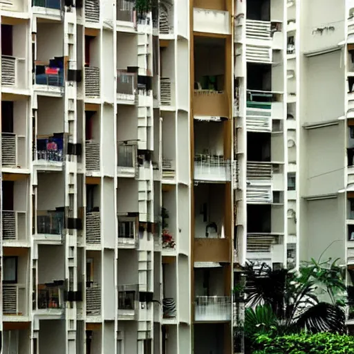 Prompt: a shophouse in a singaporean housing estate, by satoshi kon