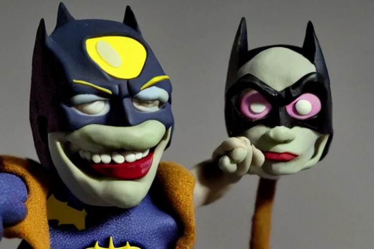 Prompt: claymation batman