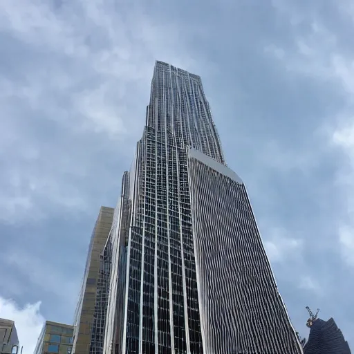 Prompt: a very tall Wells Fargo bank skyscraper