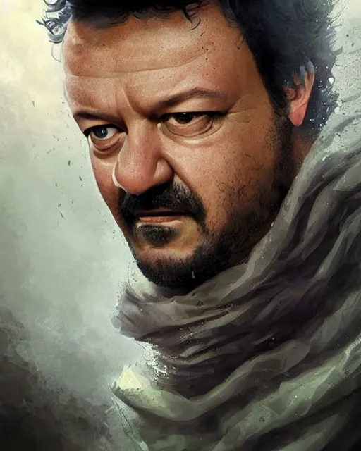 Image similar to matteo salvini as a fairy, hyper realistic face, beautiful eyes, fantasy art, in the style of greg rutkowski, intricate, hyper detailed, smooth