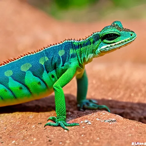 a tiny dragon lizard with rainbow colored wings, high | Stable