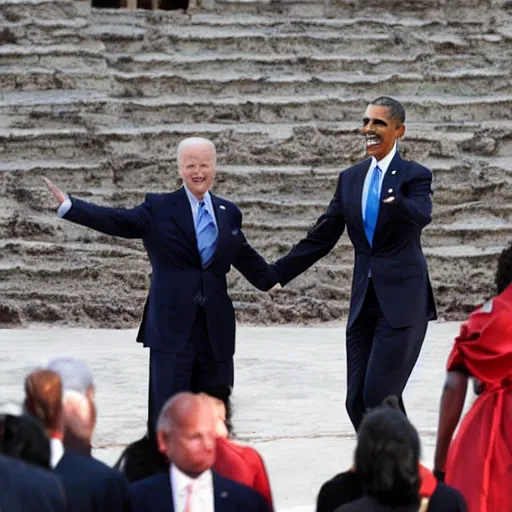 Prompt: joe biden and barack obama as roman gladiators