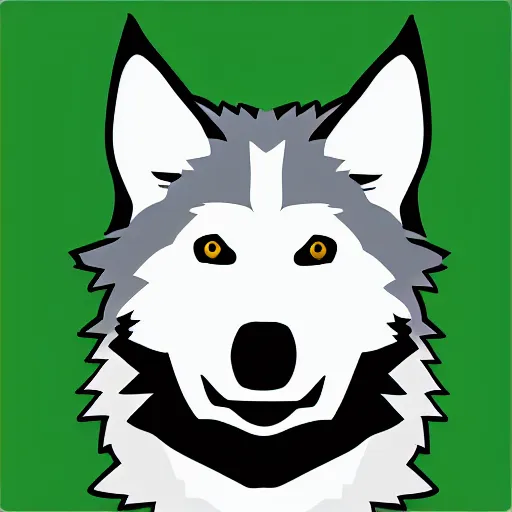 Image similar to retard wolf portrait, pop ar cartoon style