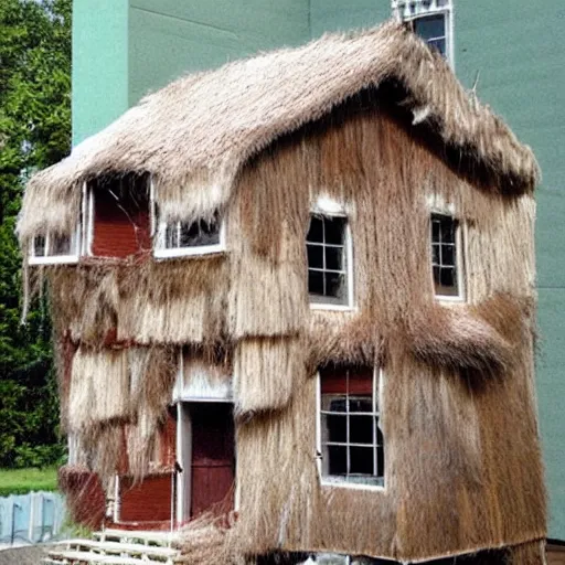 Image similar to a house made of a long hair and taxidermy parts