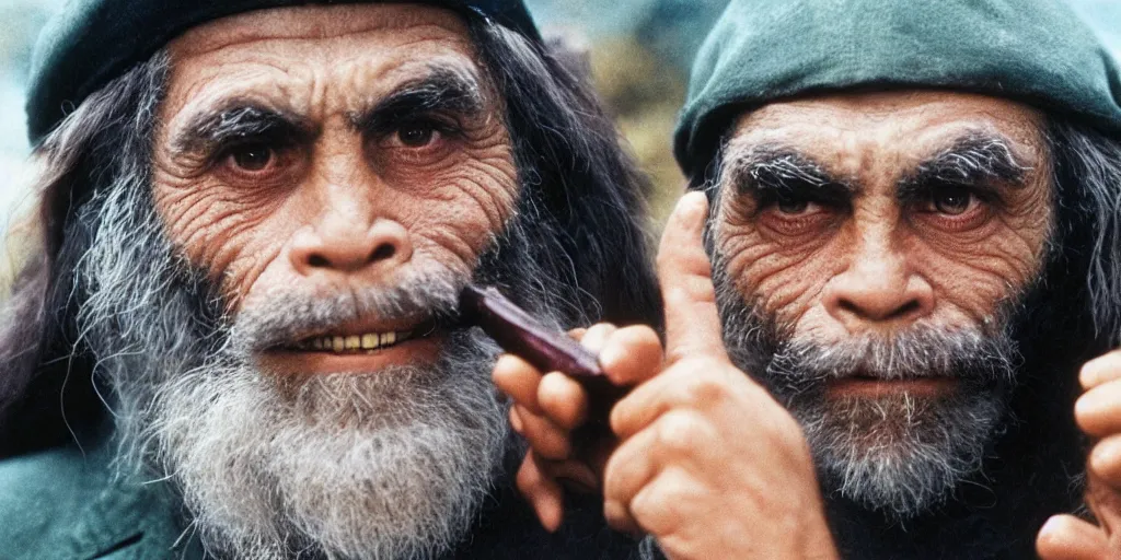 Image similar to film still of Tommy Chong in Planet of the Apes