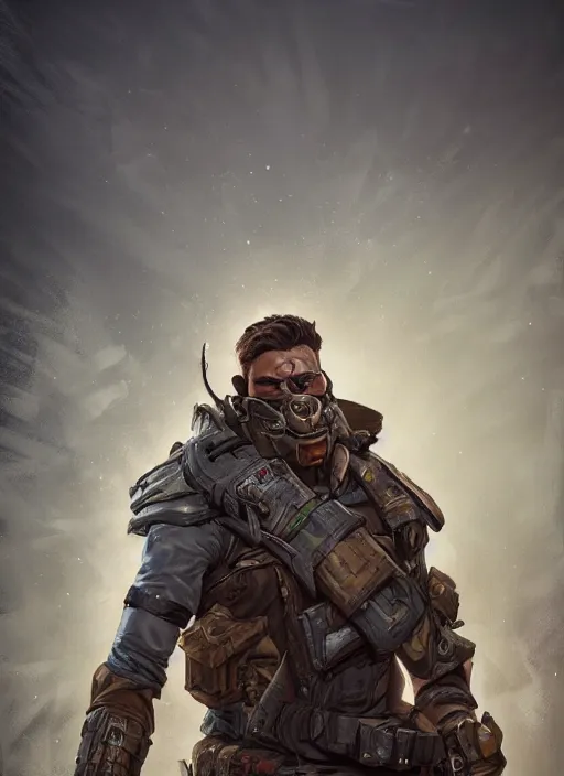 Prompt: A post apocalyptic comic book style portrait painting of a male ranger elder, unreal 5, DAZ, hyperrealistic, octane render, cosplay, RPG portrait, dynamic lighting