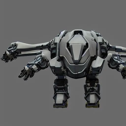 Image similar to hard surface, robotic platform, based on realistic low poly convex shape, 6 claws, symmetric, unreal engine