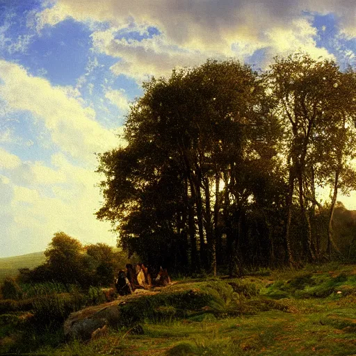 Image similar to The Shire, oil on canvas by Ivan Kramskoi