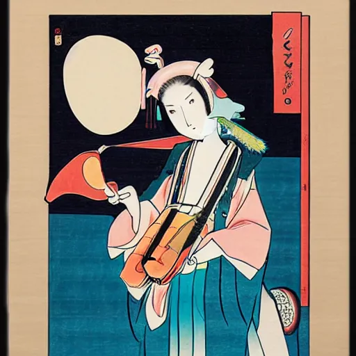 Image similar to hatsune miku ukiyo - e