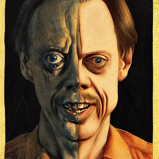 Image similar to Steve buscemi is a spoon, full_body!!, dungeons and dragons, highly_detailed!!, Highly_detailed_face!!!, artstation, concept art, sharp focus, illustration, art by Leonardo da Vinci and Michelangelo and Botticelli