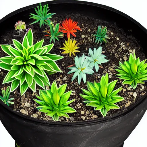 Image similar to a bangkok plants flora and flowers in a pot on black background, high resolution, photo, highly detailed, png h 7 6 8