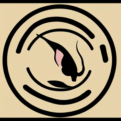 Image similar to circular logo of a muad'dib jerboa from dune in minimalist style