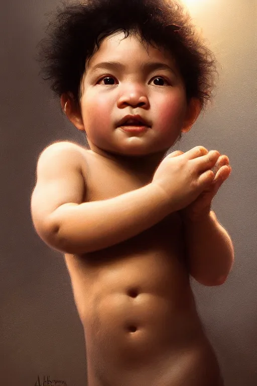 Image similar to painting of erasorheads baby, ultra realistic, sharp details, subsurface scattering, intricate details, warm lighting, beautiful features, highly detailed, photorealistic, octane render, 8 k, unreal engine, art by artgerm and greg rutkowski and alphonse mucha