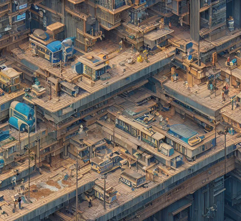 Image similar to hyperrealism photography hyperrealism concept art of highly detailed beavers builders that building highly detailed futuristic ( cyberpunk ) city by wes anderson and hasui kawase and scott listfield sci - fi style hyperrealism rendered in blender and octane render volumetric natural light