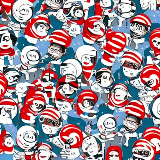 Prompt: where's wally, on the moon