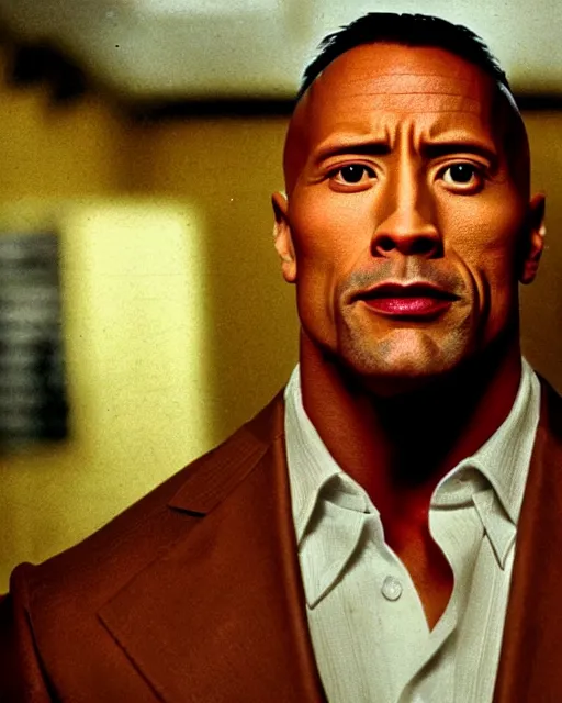 Image similar to film still close up shot of dwayne johnson in the movie goodfellas. photographic, photography