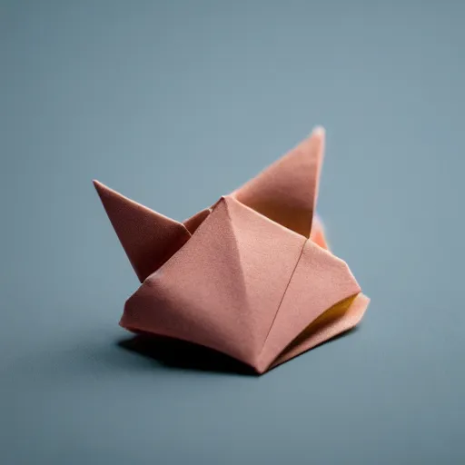 Image similar to an impossible origami animal, macro photography, ambient light