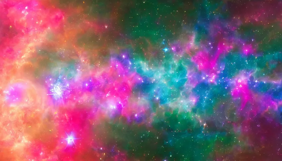 Prompt: fractal nebula sparkle steaming pink exploded incinerwarped multimedia visualization luminous motionwatercolor