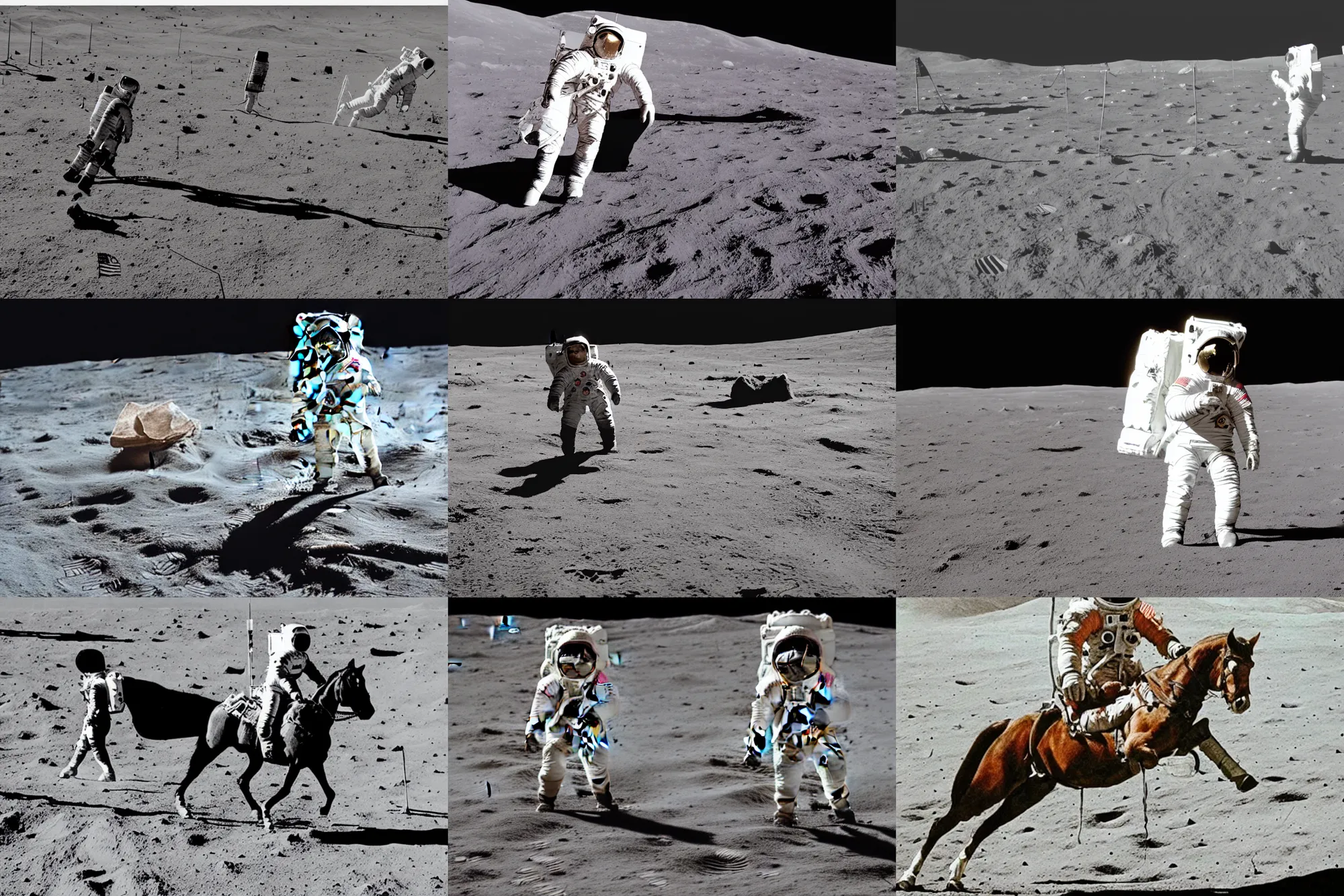 Prompt: astronaut riding a horse on the moon