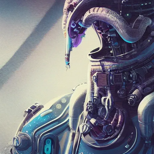 Image similar to hyperrealistic portrait of a squid monster astronaut, full body portrait, well lit, intricate abstract. cyberpunk, intricate artwork, by Tooth Wu, wlop, beeple. octane render,in the style of Jin Kagetsu, James Jean and wlop, highly detailed, sharp focus, intricate concept art, digital painting, ambient lighting, 4k, artstation