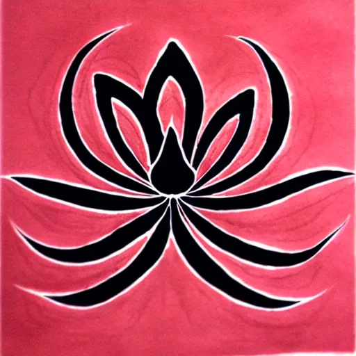 Image similar to zen calligraphic lotus, ink