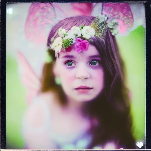 Image similar to Polaroid photograph of a beautiful fairy princess, blurry, XF IQ4, 150MP, 50mm, F1.4, ISO 200, 1/160s, Adobe Lightroom, photolab, Affinity Photo, PhotoDirector 365,