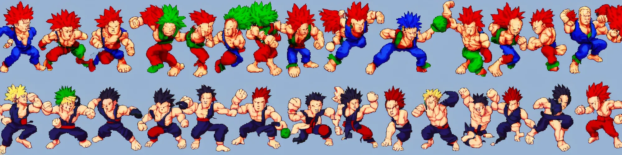 Image similar to akuma walk cycle sprite sheet, street fighter iii : third strike, professional pixel art, capcom official media