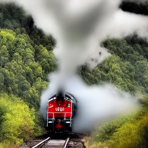 Image similar to train vagon flying through the clouds